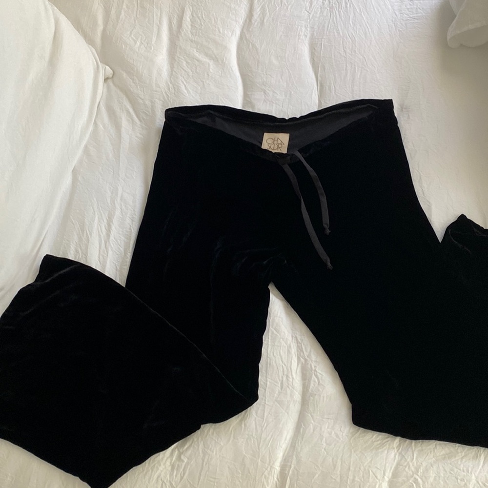 Black,velour,soft pants